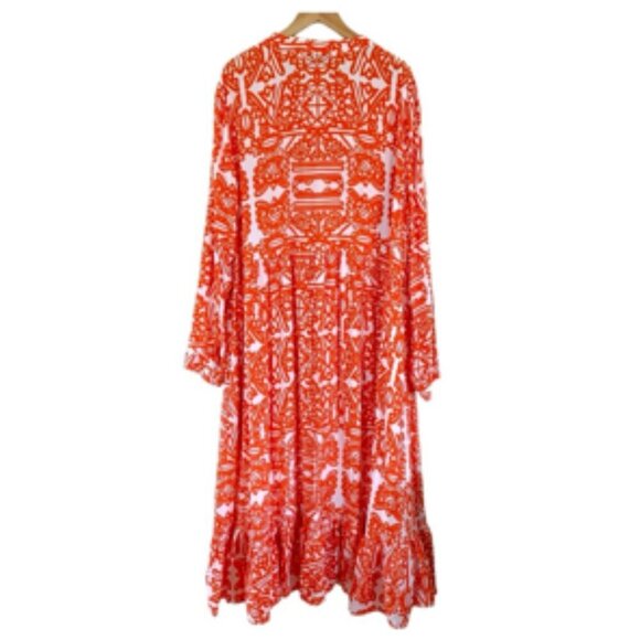 Anthropologie x Mare Mare Lynda Maxi Dress MEDIUM PETITE Tiered Boho Cottage - Picture 3 of 11